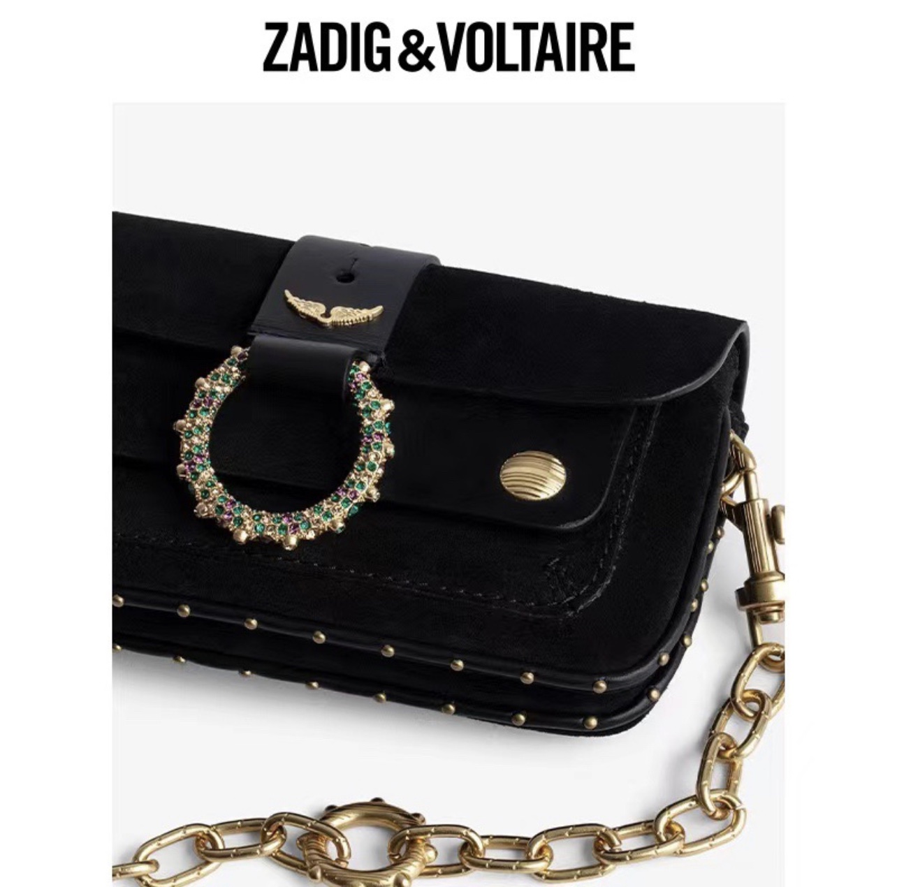 Kate Moss negra con dorado terciopelo | Zadig&Voltaire